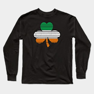 Vintage Shamrock Stripes- Flag - St. Patricks Day Long Sleeve T-Shirt